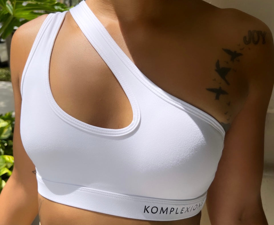 Fortune White Sports Bra